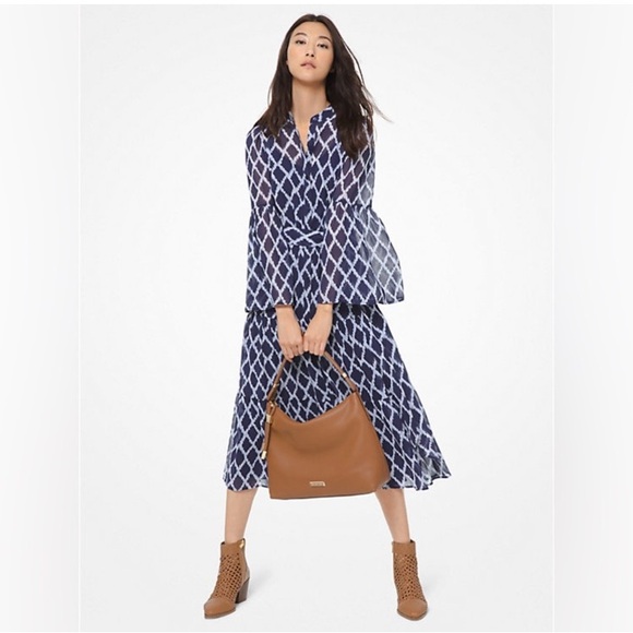Dresses & Skirts - Micheal Kora Ikat tiered shirt dress and Peplum sleeve